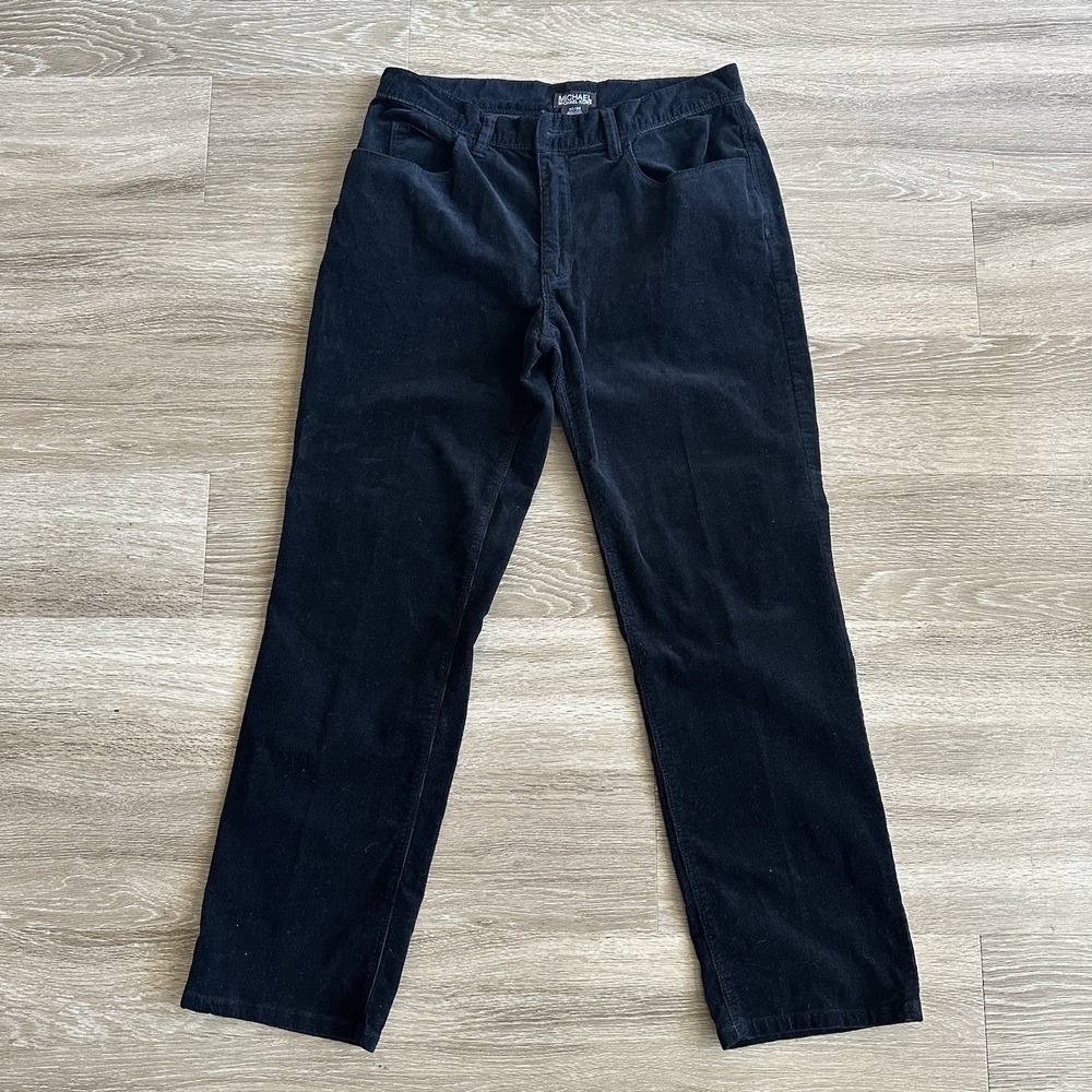 Michael Kors Straight Leg Corduroy Pants Black Men's 32X30